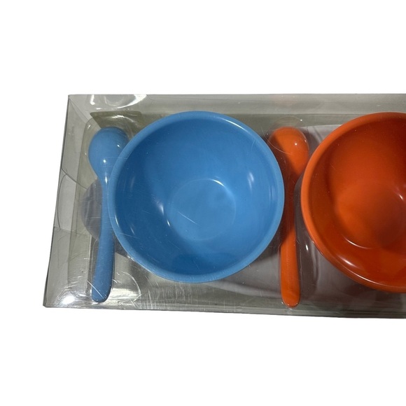 Vintage Bon-Ton 9-Piece Melamine Condiment Set 4 Bowls 4 Spoons & Boat Tray NIP - Picture 5 of 10